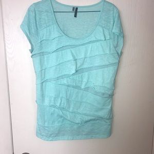 Women’s Maurices Light Blue Ruffled Top